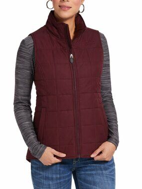 ARIAT Crius Insulated Vest Puffer Ripstop DWR Concealed Carry Wine Women's Small